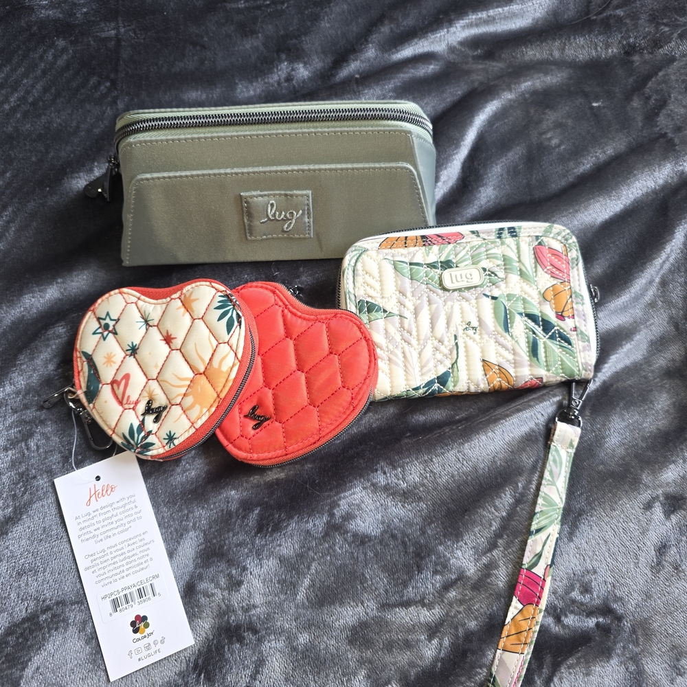 Lug Women's Green and Floral Clutch Set
